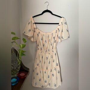 Cream Flowy Dress - DeJaVu Brand (Boutique)